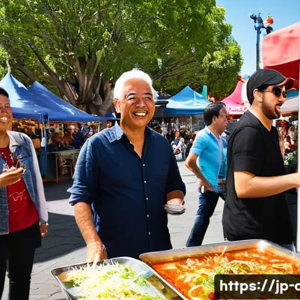 호주 내 다문화 사회와 언어 다양성 - **Prompt 1: A Bustling Multicultural Food Festival in Melbourne**
A vibrant and sun-drenched str...