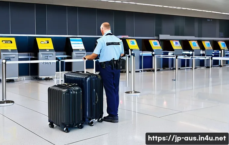 호주에서 주의해야 할 법과 규제 - **Prompt 1: Australian Airport Quarantine**
    A bright, clean, and modern Australian airport custo...